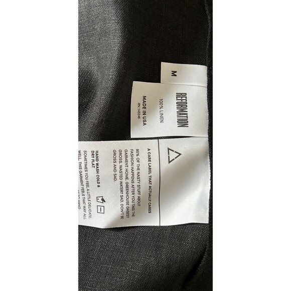 REFORMATION Linen Dress Halter Tie-Front Sleeveless Midi A-Line Size Med - Picture 9 of 11